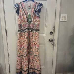 FARM Rio Superbloom Tapestry Maxi Dress New With Tag size L
